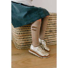 將圖片載入圖庫檢視器 Hortense - Ribbed Knee-high Socks with Velvel Bows - Vieux Rose