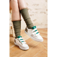 將圖片載入圖庫檢視器 Manon - Tulle Frill Ribbed Knee-high Socks - Vieux Rose