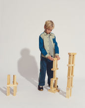 將圖片載入圖庫檢視器 LIEV BUTTON DOWN LONG SLEEVES SHIRT PALE OLIVE/BLUE COLORBOCK WITH MACHINE STITCHING ACCENTS