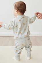 將圖片載入圖庫檢視器 Organic Cotton Jalen Track Pant - Lenny Leopard Ocean Spray