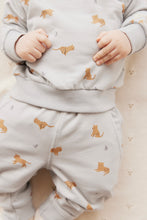 將圖片載入圖庫檢視器 Organic Cotton Jalen Track Pant - Lenny Leopard Ocean Spray