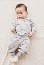 將圖片載入圖庫檢視器 Organic Cotton Jalen Track Pant - Lenny Leopard Ocean Spray