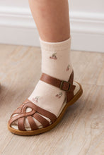 將圖片載入圖庫檢視器 Jacquard Floral Sock - Cherry Love Blush
