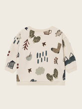 將圖片載入圖庫檢視器 Children's sweater with nature-themed patterns on a beige background