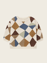 將圖片載入圖庫檢視器 Sweater with geometric pattern on a beige background