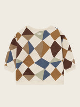 將圖片載入圖庫檢視器 Sweater with geometric pattern on a beige background