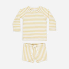 將圖片載入圖庫檢視器 Finn Rashguard + Short Set || Yellow Stripe