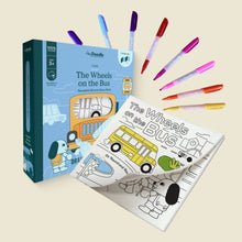 將圖片載入圖庫檢視器 Wheels On The Bus Tales - Reusable Colouring Book