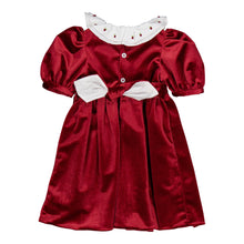 將圖片載入圖庫檢視器 Joséphine, smocked dress, in Burgundy velvet