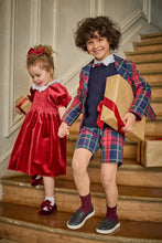 將圖片載入圖庫檢視器 Joséphine, smocked dress, in Burgundy velvet