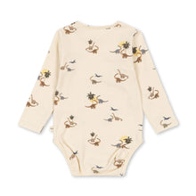將圖片載入圖庫檢視器 Baby bodysuit with dinosaur pattern on a white background