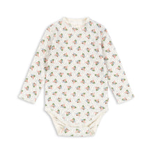 將圖片載入圖庫檢視器 Baby bodysuit with long sleeves and a pattern on a white background