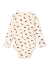將圖片載入圖庫檢視器 Baby onesie with bow pattern on a white background