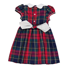 將圖片載入圖庫檢視器 Ritha, smocked dress, in Navy and red tartan