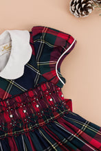 將圖片載入圖庫檢視器 Ritha, smocked dress, in Navy and red tartan