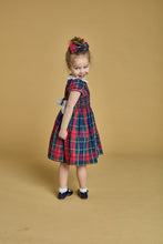 將圖片載入圖庫檢視器 Ritha, smocked dress, in Navy and red tartan