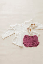 將圖片載入圖庫檢視器 Organic Cotton Muslin Frill Bloomer - Damson