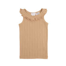 將圖片載入圖庫檢視器 Organic Cotton Pointelle Frill Singlet - Chai