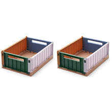 將圖片載入圖庫檢視器 WESTON MEDIUM STORAGE BOX 2 PACK BEIGE/PURPLE