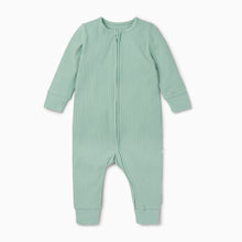 將圖片載入圖庫檢視器 Ribbed Clever Zip Sleepsuit - Mint