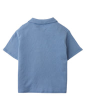 將圖片載入圖庫檢視器 Gingersnaps Tommy waffle knit button-down shirt with monkey embroidery, shown from the back in a cozy, casual top style.