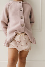 Load image into Gallery viewer, Organic Cotton Fine Rib Frill Bloomer - Petite Fleur Soft Peony