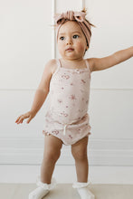 Load image into Gallery viewer, Organic Cotton Fine Rib Frill Bloomer - Petite Fleur Soft Peony
