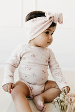 Load image into Gallery viewer, Organic Cotton Fine Rib Headband - Petite Fleur Soft Peony