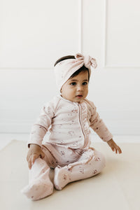 Organic Cotton Fine Rib Melanie Onepiece - Petite Fleur Soft Peony