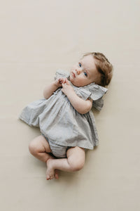 Organic Cotton Gingham Bloomer - Sky