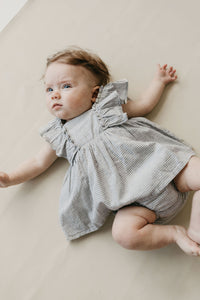 Organic Cotton Gingham Bloomer - Sky