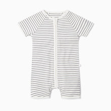 Load image into Gallery viewer, Zip Summer Sleepsuit - Grey Stripe