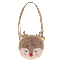 Load image into Gallery viewer, Plush fox-shaped bag with antlers on a white background