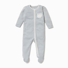 Load image into Gallery viewer, Clever Zip Sleepsuit - Blue Stripe