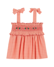 將圖片載入圖庫檢視器 Peony gingham scalloped smocked strapless top
