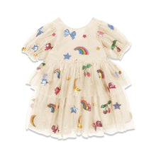 Load image into Gallery viewer, yvonne puff dress - rainbow twinkle