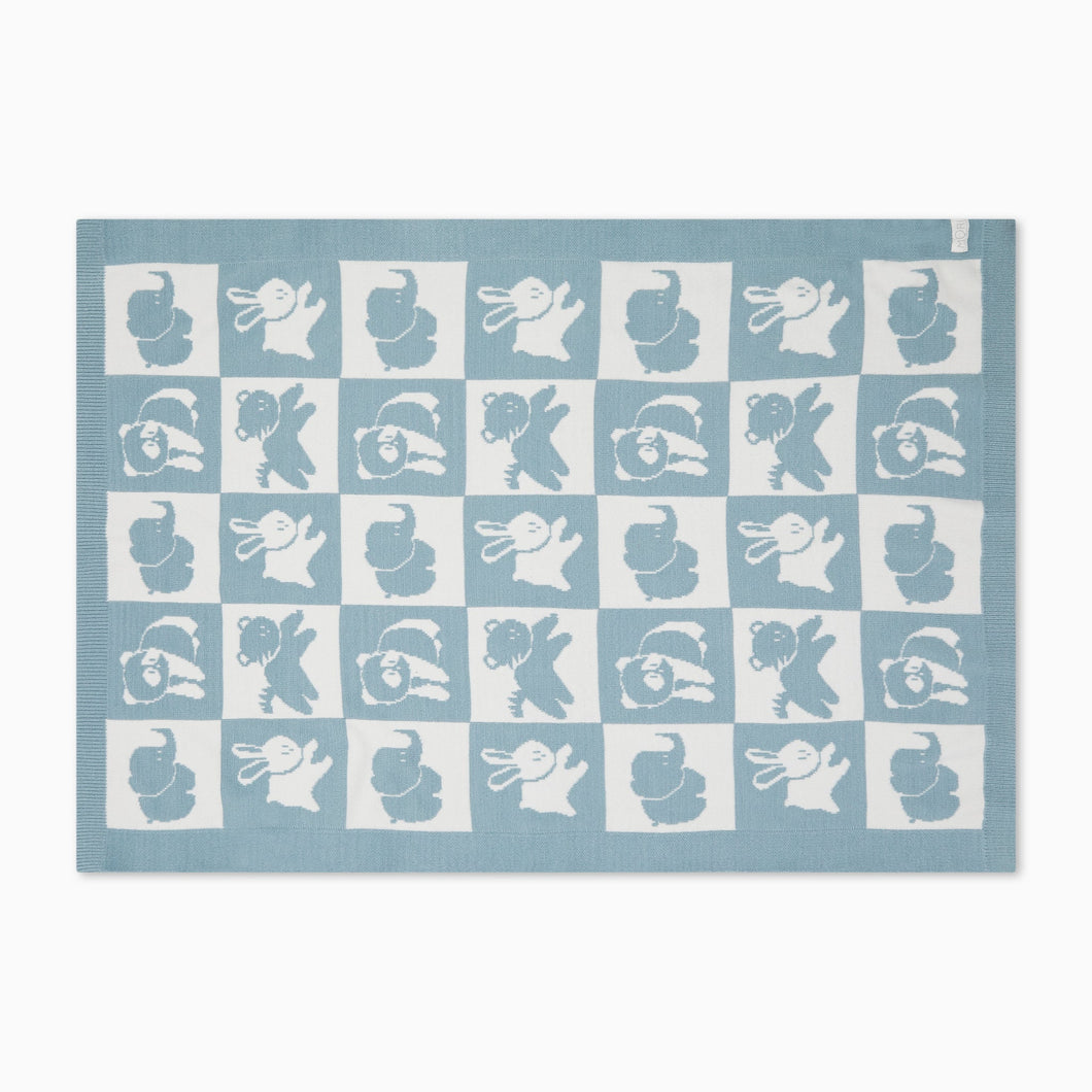 MORI Animal Patchwork Blanket - Blue