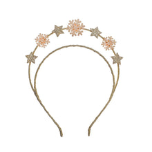 Load image into Gallery viewer, Decorative headband with flowers and stars on a white background