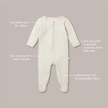 Load image into Gallery viewer, Ribbed Clever Zip Sleepsuit - Rose