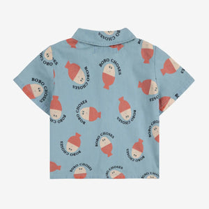 Morning Egg all over denim shirt