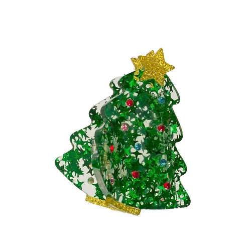 Decorative Christmas tree ornament with a gold star on a white background