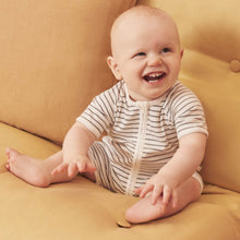 Load image into Gallery viewer, Zip Summer Sleepsuit - Grey Stripe