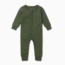 Load image into Gallery viewer, Ribbed Clever Zip Sleepsuit - Pine