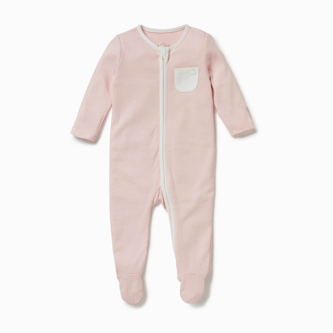 Clever Zip Sleepsuit - Blush Stripe