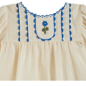 Ecru hand-embroidered blouse