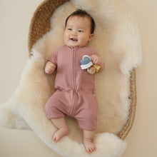 Load image into Gallery viewer, Ribbed Zip Summer Sleepsuit - Rose