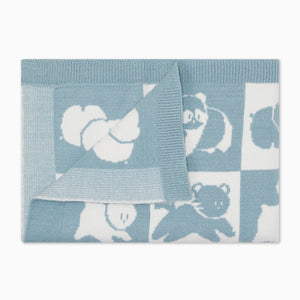 MORI Animal Patchwork Blanket - Blue