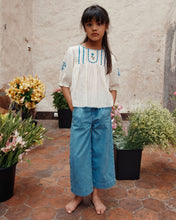 Load image into Gallery viewer, Ecru hand-embroidered blouse