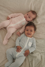 Load image into Gallery viewer, Clever Zip Sleepsuit - Blush Stripe