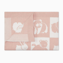Load image into Gallery viewer, MORI Animal Patchwork Blanket - Blush